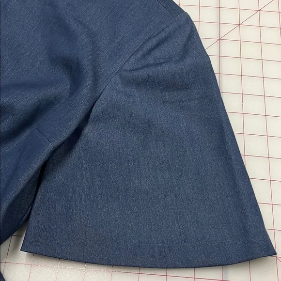 ALEX MARIE Career Old Money Preppy Flare Short SLV Wrap Skirt Navy Blue Dress 4 - Picture 8 of 16